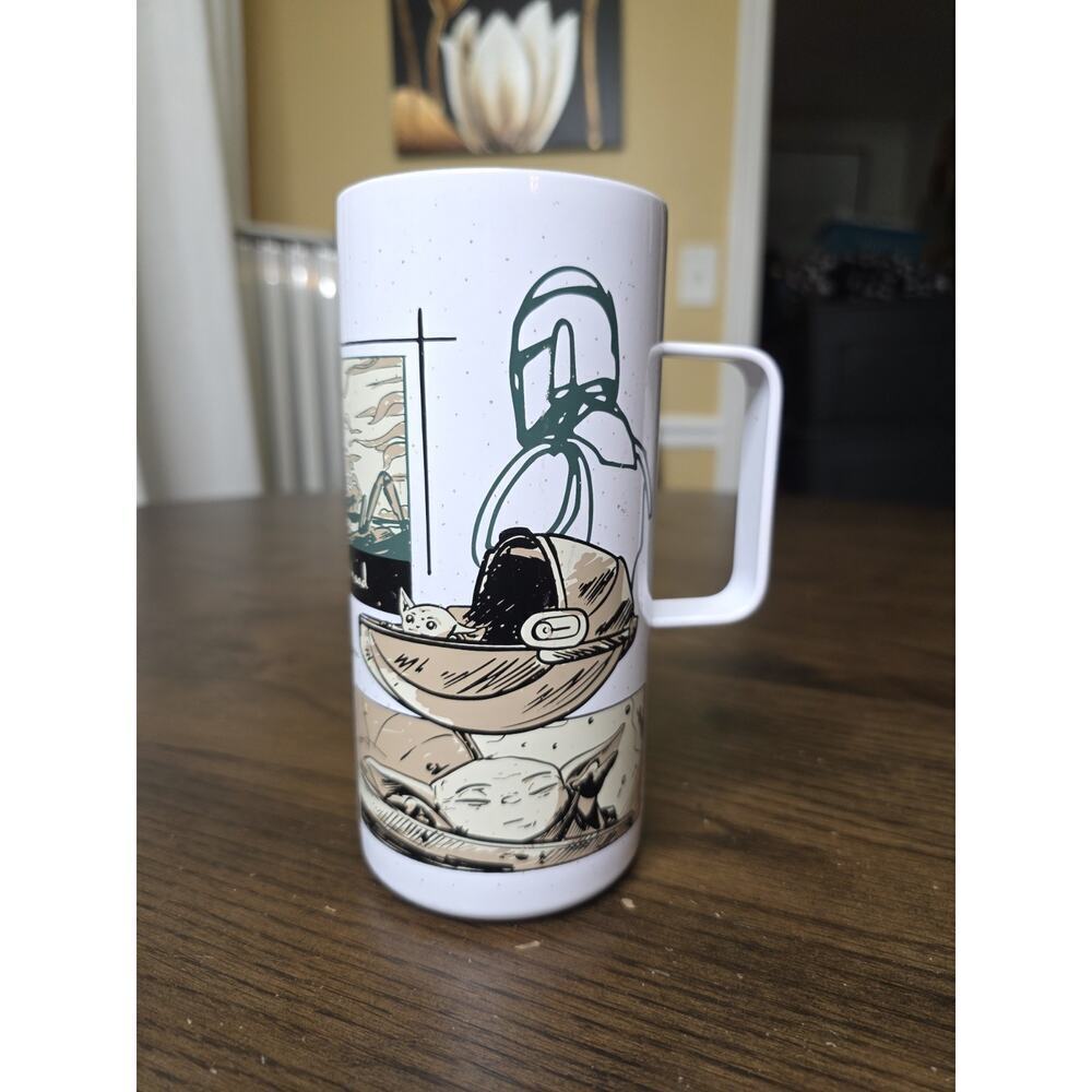 Star Wars Mandalorian Stainless Steel Mug Disney Steel Travel Mug 16 oz Comic E2